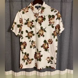Express men’s floral polo shirt size small